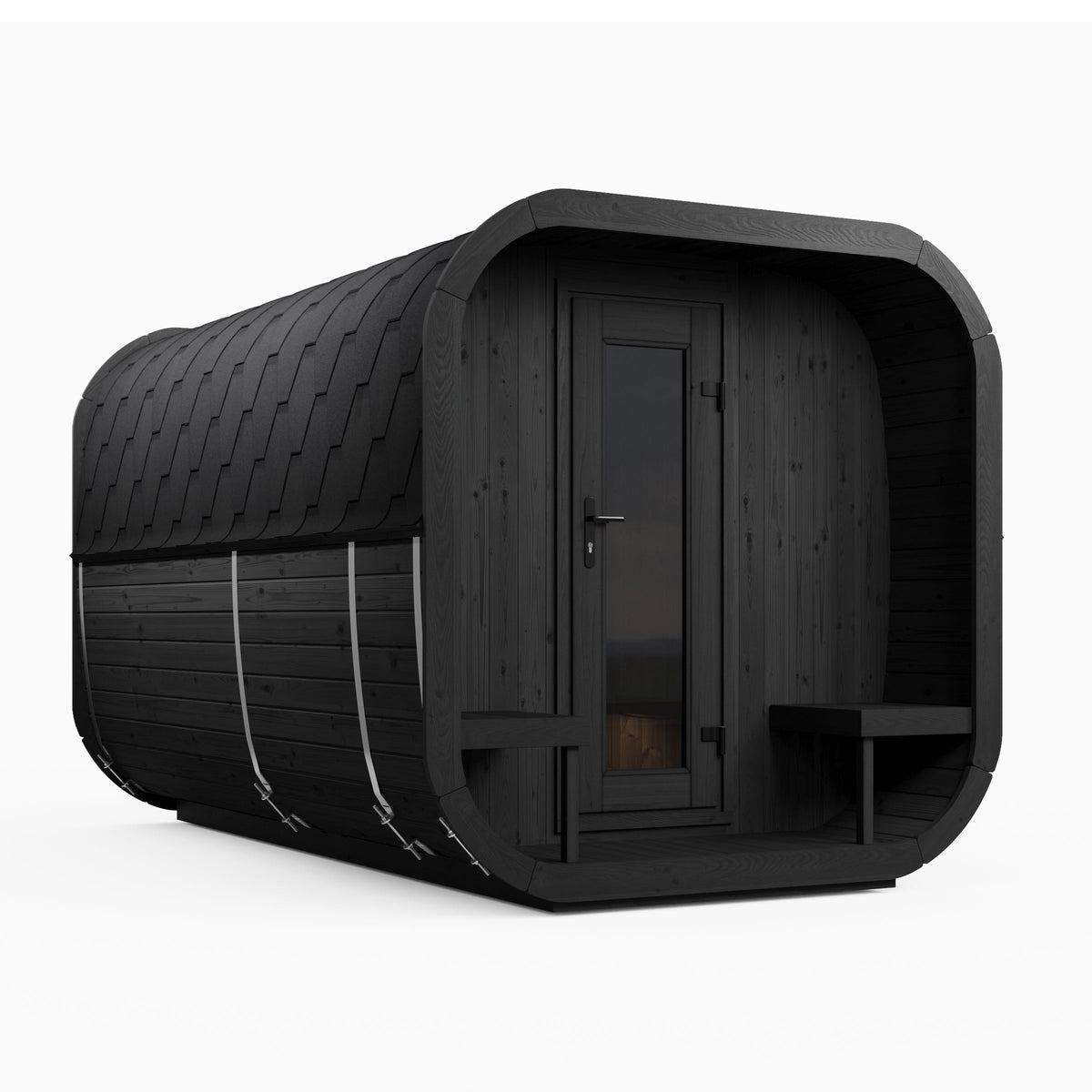 SaunaLife 8-Person Cube Series Outdoor Home Sauna Kit CL12GCP - Black Painted (Black Painted)