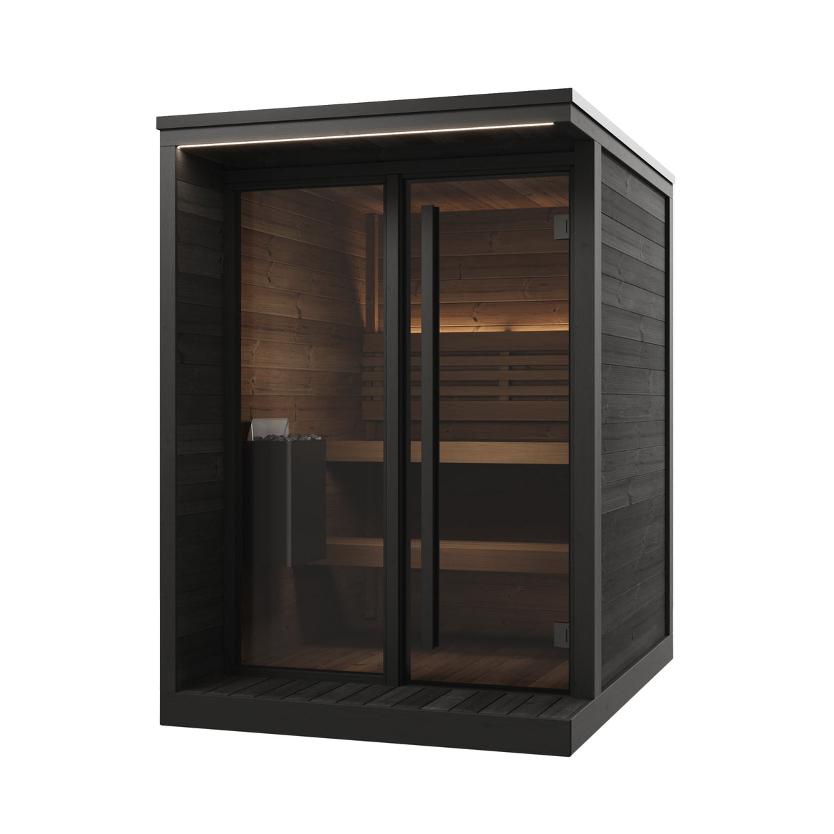 SaunaLife Model GL4 Garden Luxury Series Outdoor Home Sauna Kit - Black Painted (Black Painted)