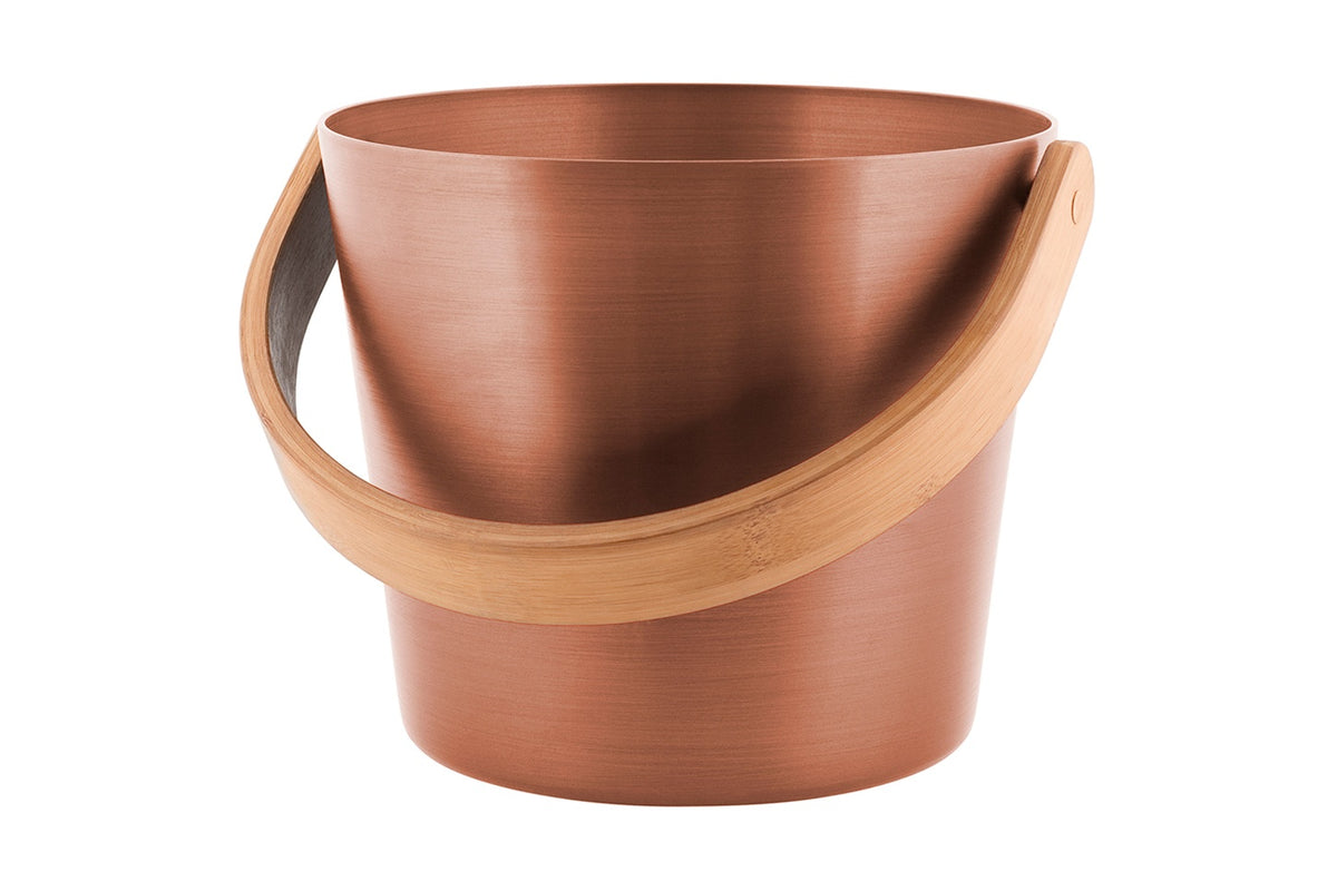 Rento Aluminum Curved Handle Sauna Bucket 5L - Copper