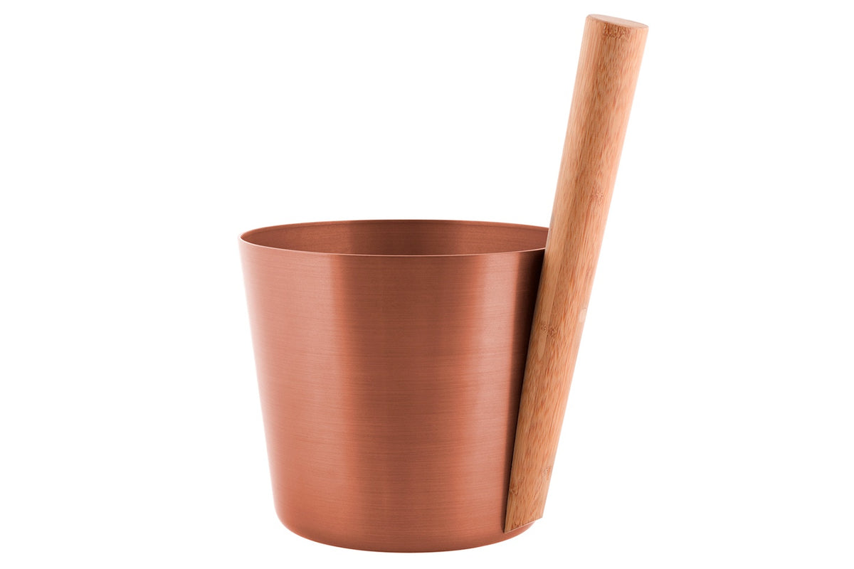 Rento Aluminum Straight Handle Sauna Bucket 5L - Copper