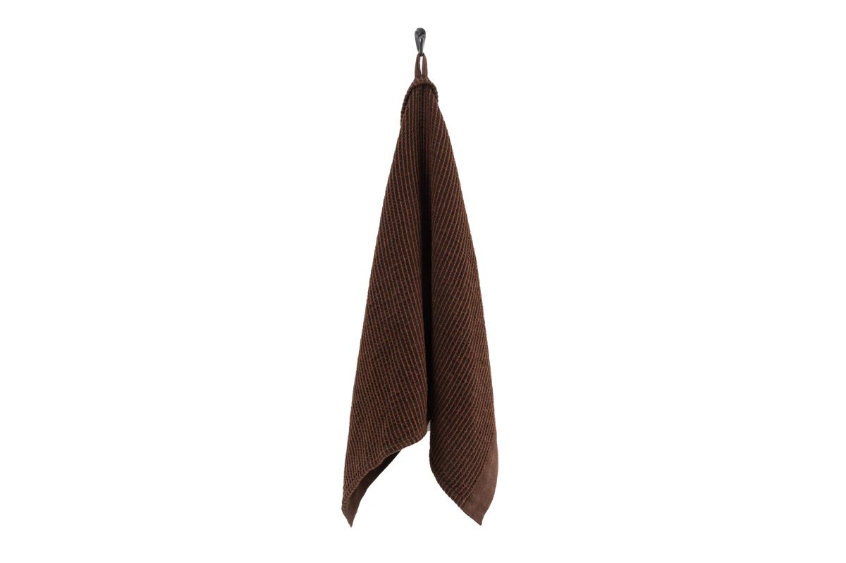 Rento Kenno Recycled Cotton Sauna Hand Towel 20" x 28" - Dark Brown