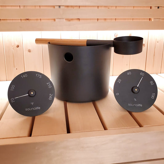 SaunaLife Essentials Set 5 Aluminum Sauna Bucket and Ladle