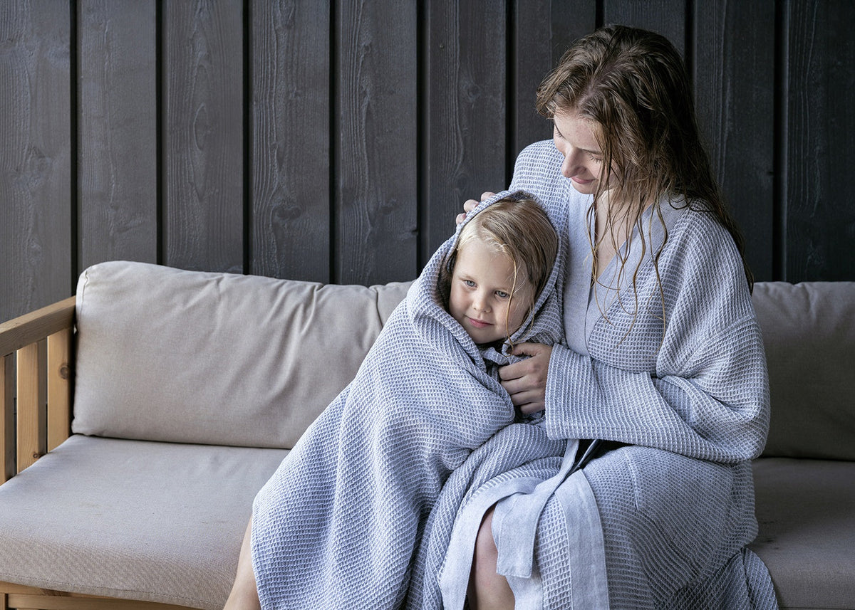Rento Kenno Recycled Cotton Bath Robe - L/XL - Light Grey