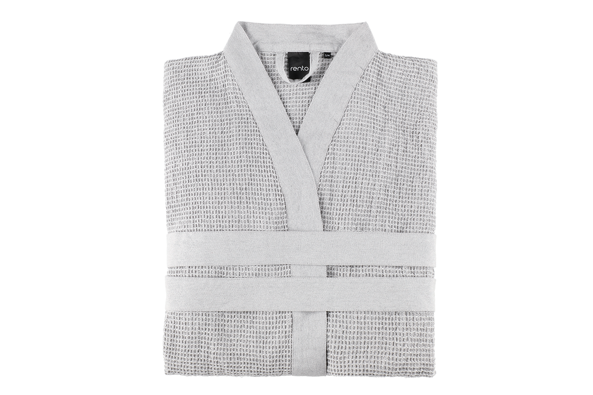 Rento Kenno Recycled Cotton Bath Robe - XXL - Light Grey