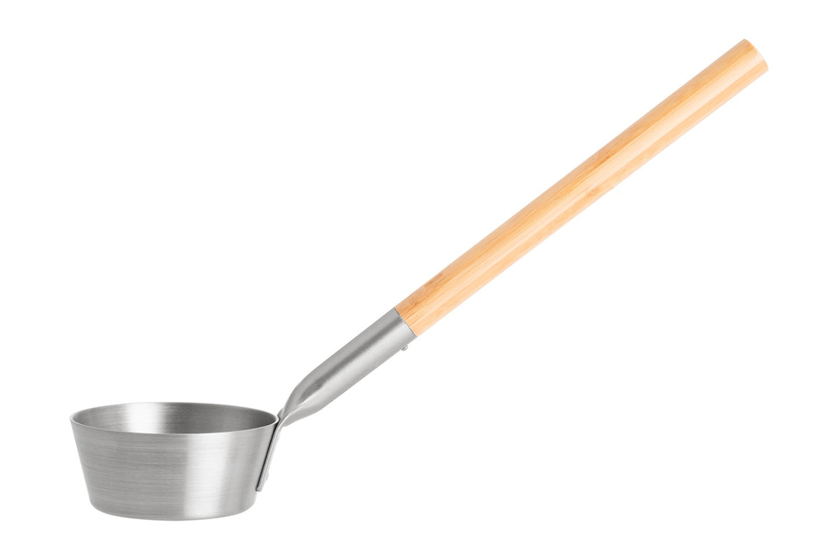 Rento Aluminum Sauna Ladle with Bamboo Handle - Natural