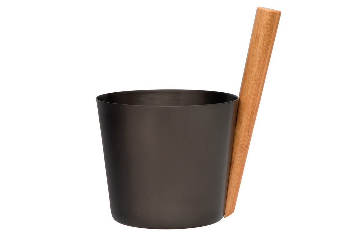 Rento Aluminum Straight Handle Sauna Bucket 5L - Tar