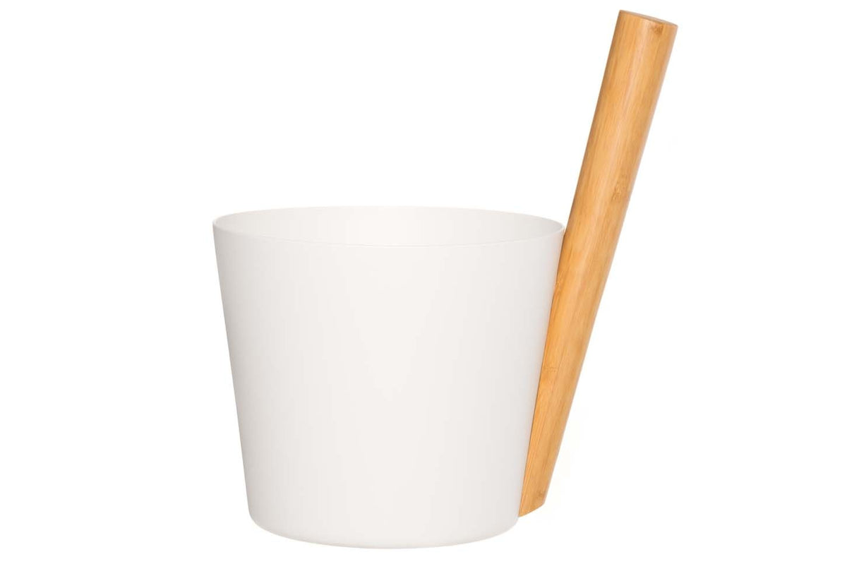 Rento Aluminum Straight Handle Sauna Bucket 5L - White