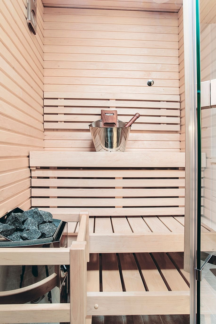 Harvia Steel Sauna Bucket & Ladle Set w/ Thermometer & Hygrometer - 02_lifestyle_2.jpg