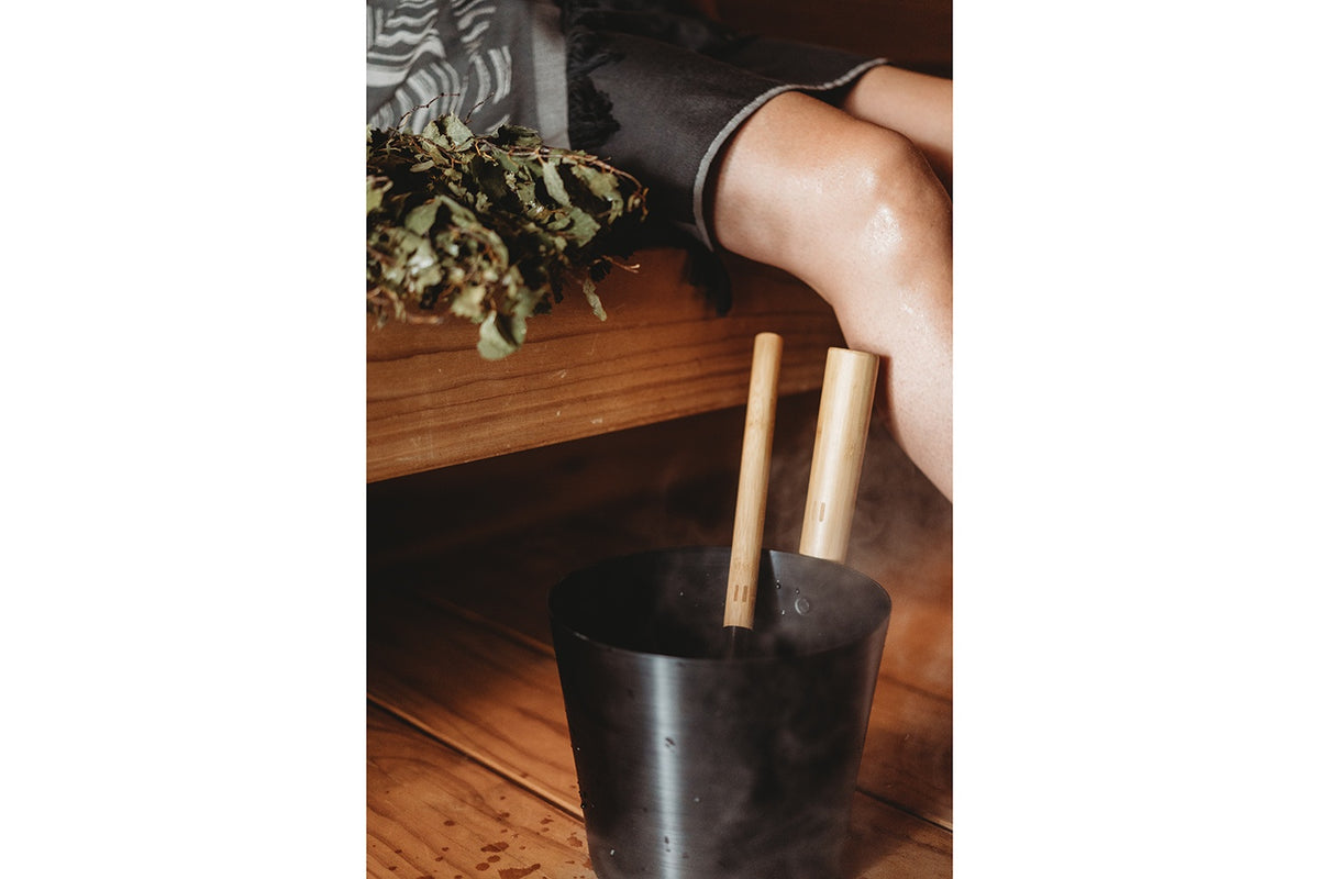 Rento Aluminum Straight Handle Sauna Bucket 5L - Black