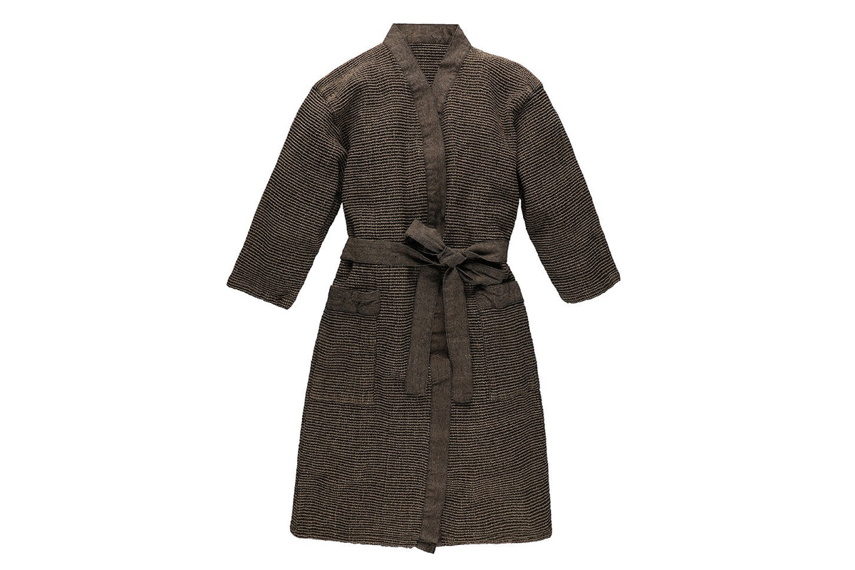Rento Kenno Recycled Cotton Bath Robe - L/XL - Brown