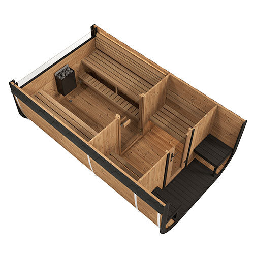 SaunaLife 8-Person Cube Series Outdoor Home Sauna Kit CL12GCP