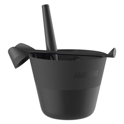 Harvia Sauna Bucket and Ladle Set, 7L & 200mL, Black - 01_hero.jpg