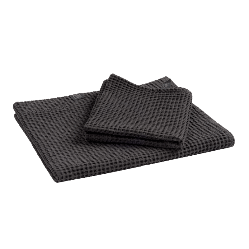 HUUM OVO Sauna Towel Collection Set, Black (Set of 2) - 01_hero.png