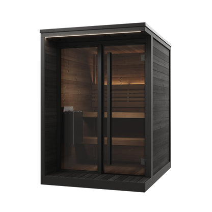 SaunaLife Model GL4 Garden Luxury Series Outdoor Home Sauna Kit - Black Painted (Black Painted)