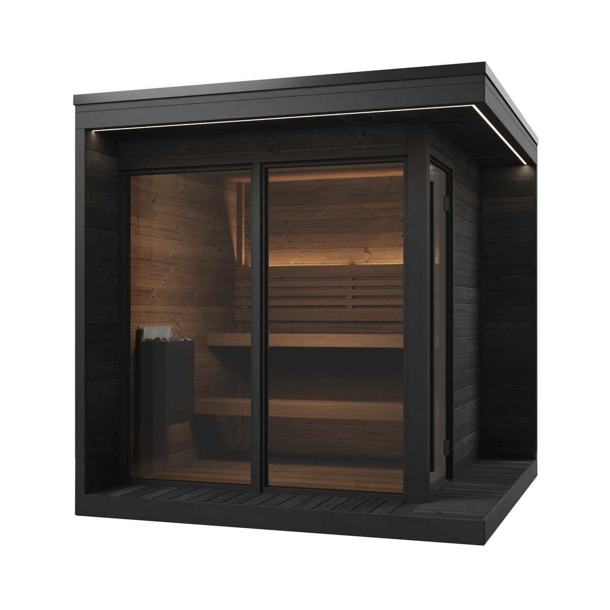SaunaLife Model GL6 Garden Luxury Series Outdoor Home Sauna Kit - Black Painted (Black Painted)