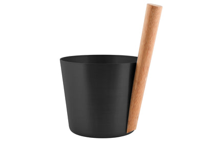 Rento Aluminum Straight Handle Sauna Bucket 5L - Black