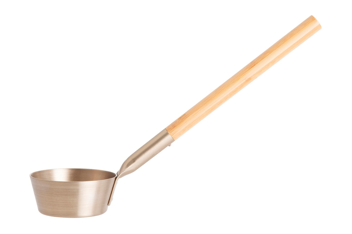 Rento Aluminum Sauna Ladle with Bamboo Handle - Champagne