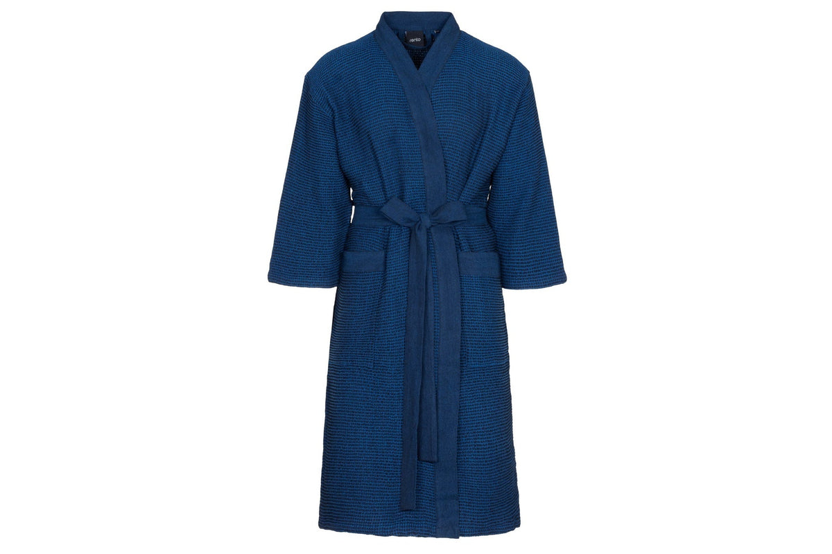 Rento Kenno Recycled Cotton Bath Robe - L/XL - Dark Blue