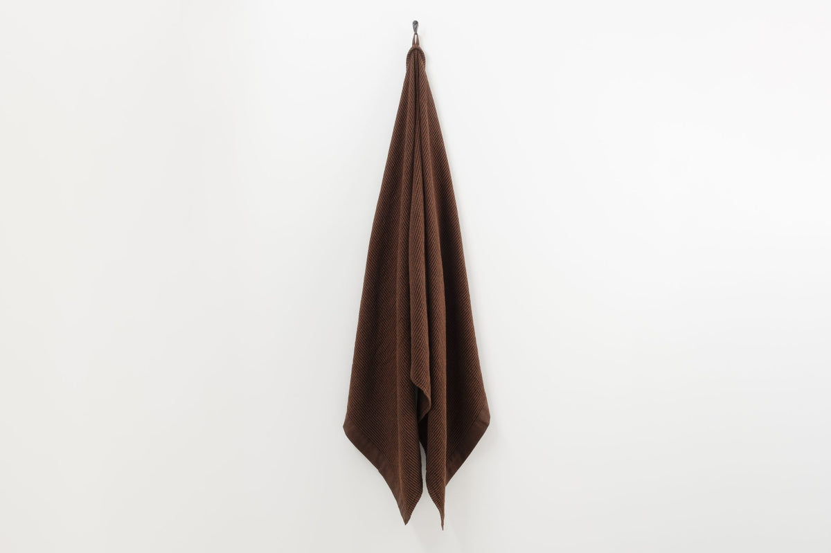 Rento Kenno Recycled Cotton Oversized Sauna Bath Towel 71" x 36" - Dark Brown