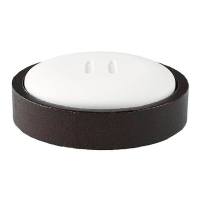 Rento Ceramic Stone Aroma Diffuser with Bamboo Tray - Dark Brown