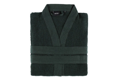 Rento Kenno Recycled Cotton Bath Robe - S/M - Dark Green
