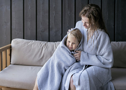 Rento Kenno Recycled Cotton Bath Robe - L/XL - Light Grey