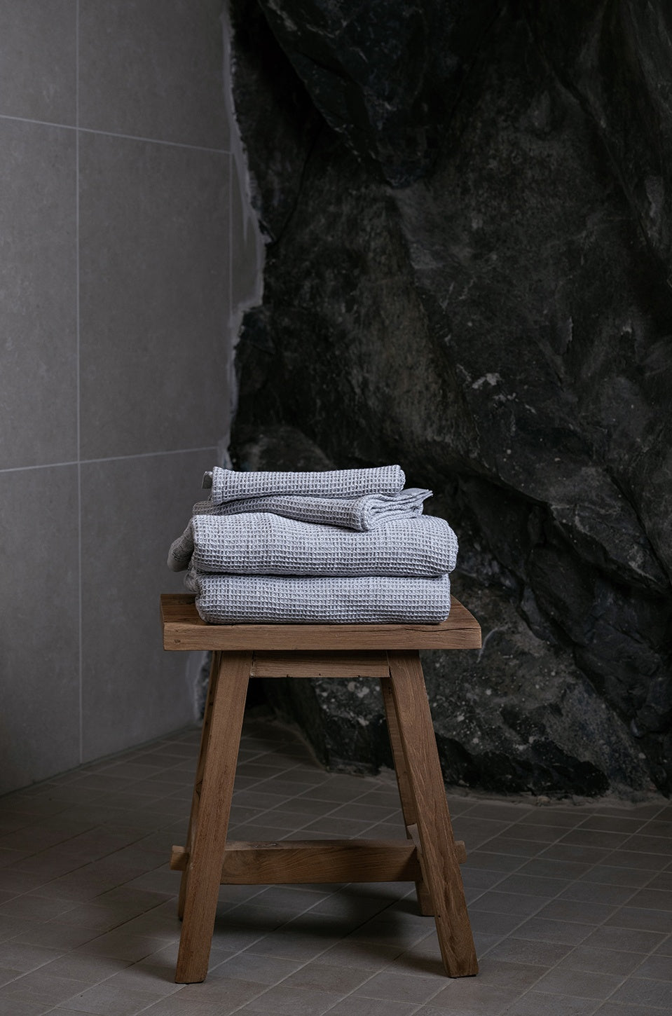 Rento Kenno Recycled Cotton Sauna Hand Towel 20" x 28" - Light Grey