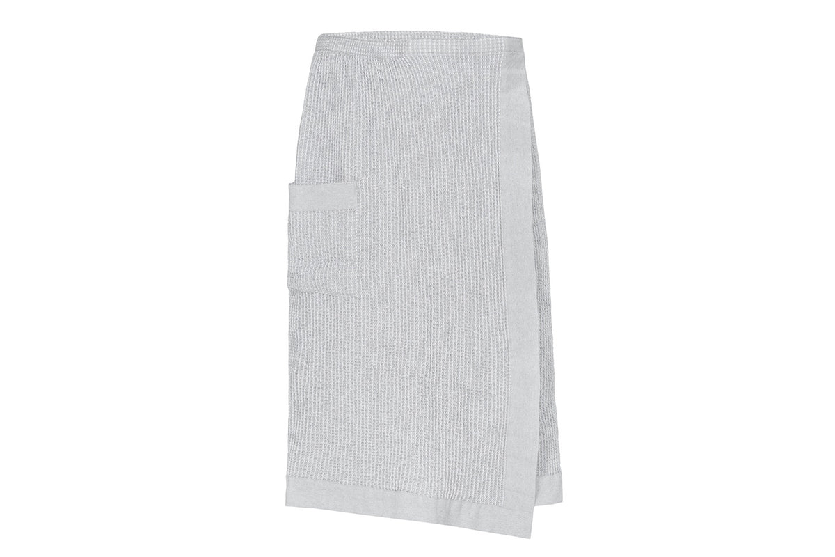 Rento Kenno Recycled Cotton Sauna Waist Towel Wrap - Light Grey