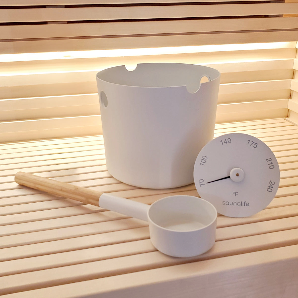 SaunaLife Essentials Set 6 Aluminum Sauna Bucket and Ladle - ACCPKG-6-B
