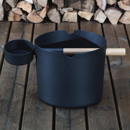 SaunaLife Essentials Set 6 Aluminum Sauna Bucket and Ladle - White (ACCPKG-6-W)
