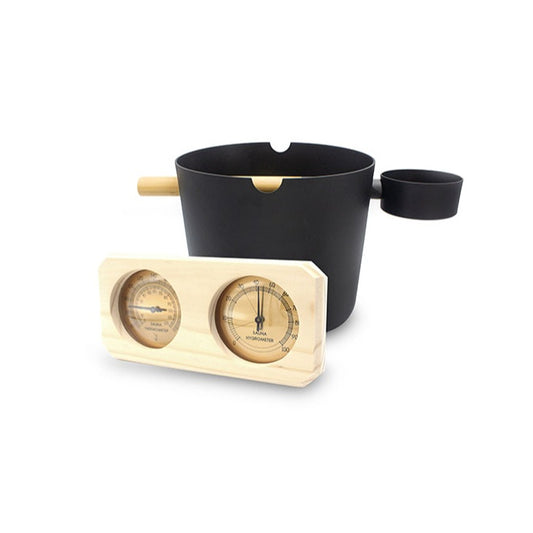 SaunaLife Essentials Set 7 Aluminum Sauna Bucket and Ladle - White (ACCPKG-7W)