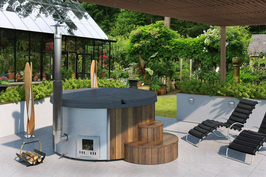 SaunaLife Model S4 Soak Series Home Wood-Burning Hot Tub - 02 Lifestyle
