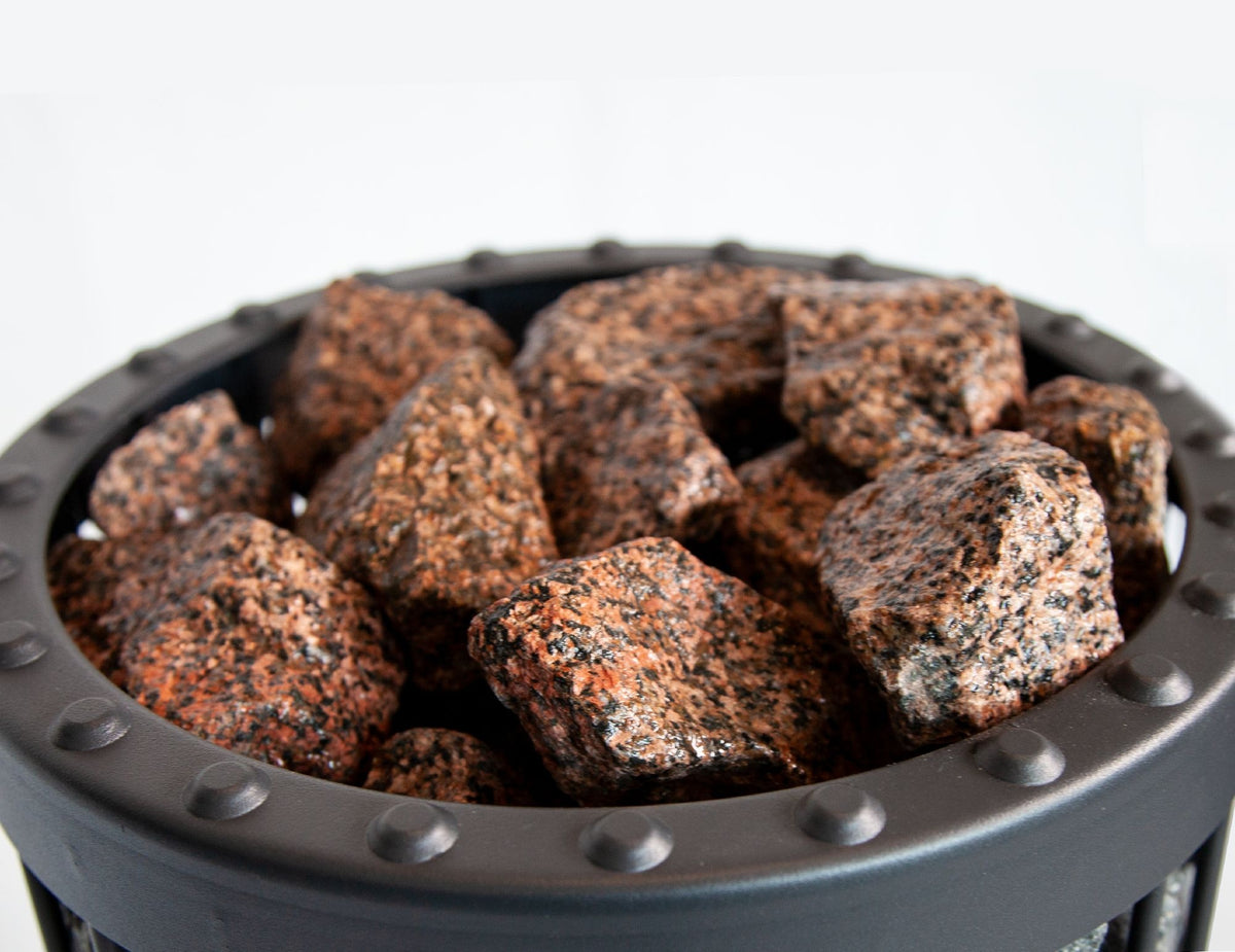 Harvia Decorative Red Granite Sauna Heater Stones, Split-Face, 5-10cm - 02_lifestyle.jpg