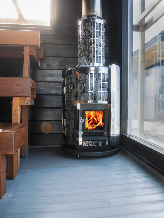 Harvia Protective Bedding for Harvia Sauna Stoves, Black, Round - 02_lifestyle.jpg