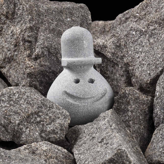 Hukka Reiska Soapstone Sauna Elf with Baseball Hat - 02_lifestyle_stones.jpg