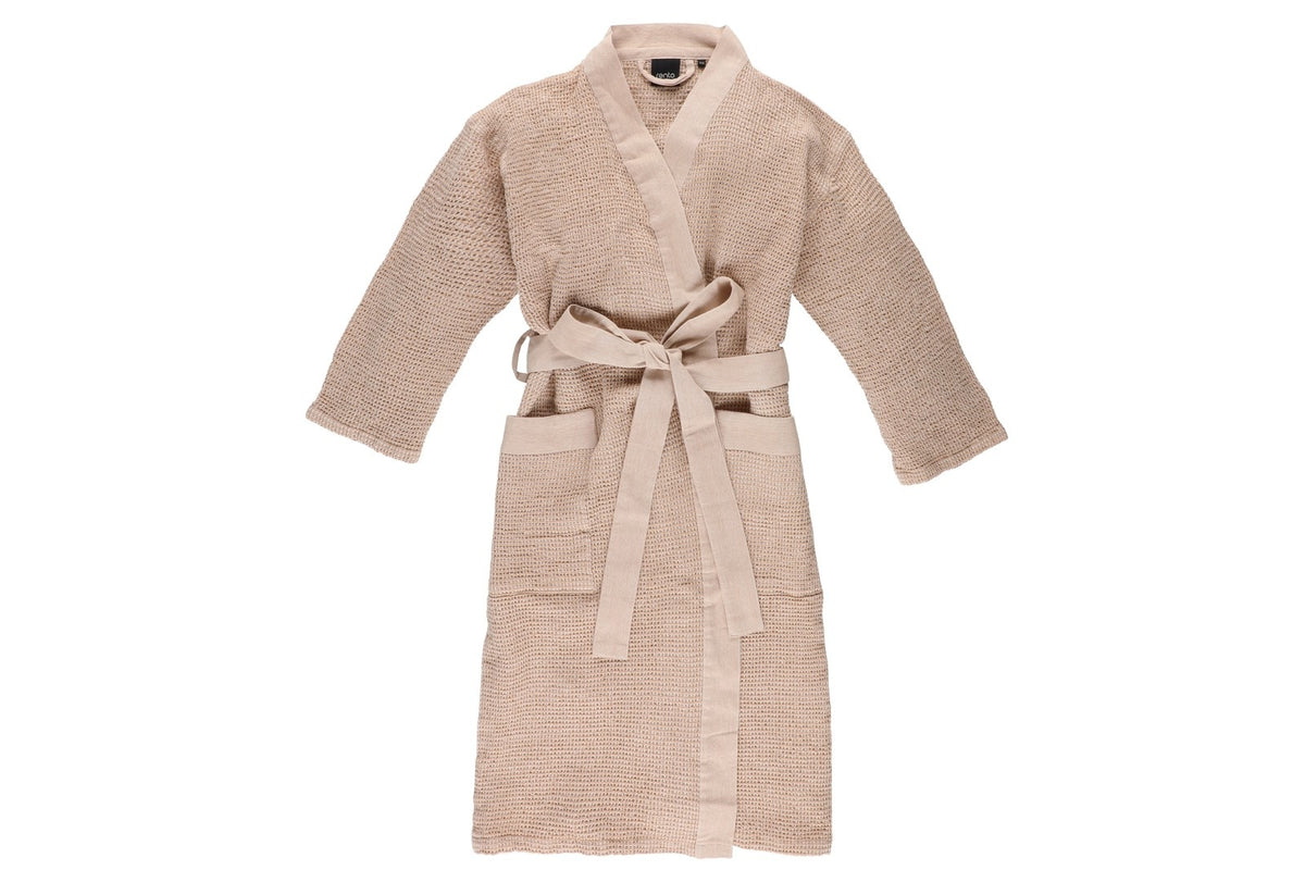 Rento Kenno Recycled Cotton Bath Robe - S/M - Beige