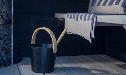 Rento Aluminum Curved Handle Sauna Bucket 5L - Black