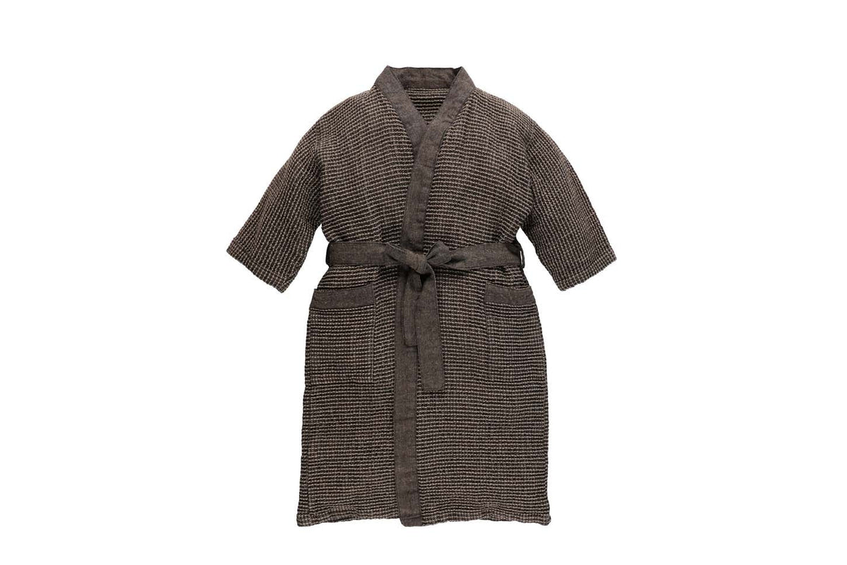 Rento Kenno Recycled Cotton Bath Robe - Kids - Brown