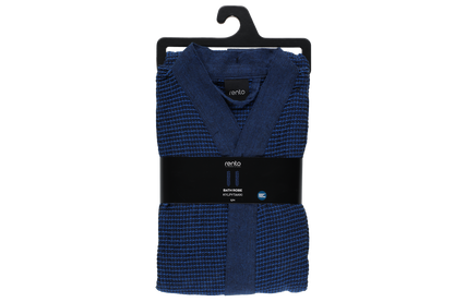 Rento Kenno Recycled Cotton Bath Robe - L/XL - Dark Blue