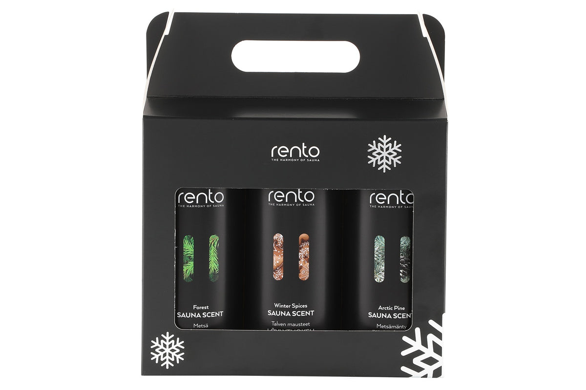 Rento Limited Edition Sauna Scent Gift Set 3 x 400mL (Winter Spices, Forest, Arctic Pine) - Default