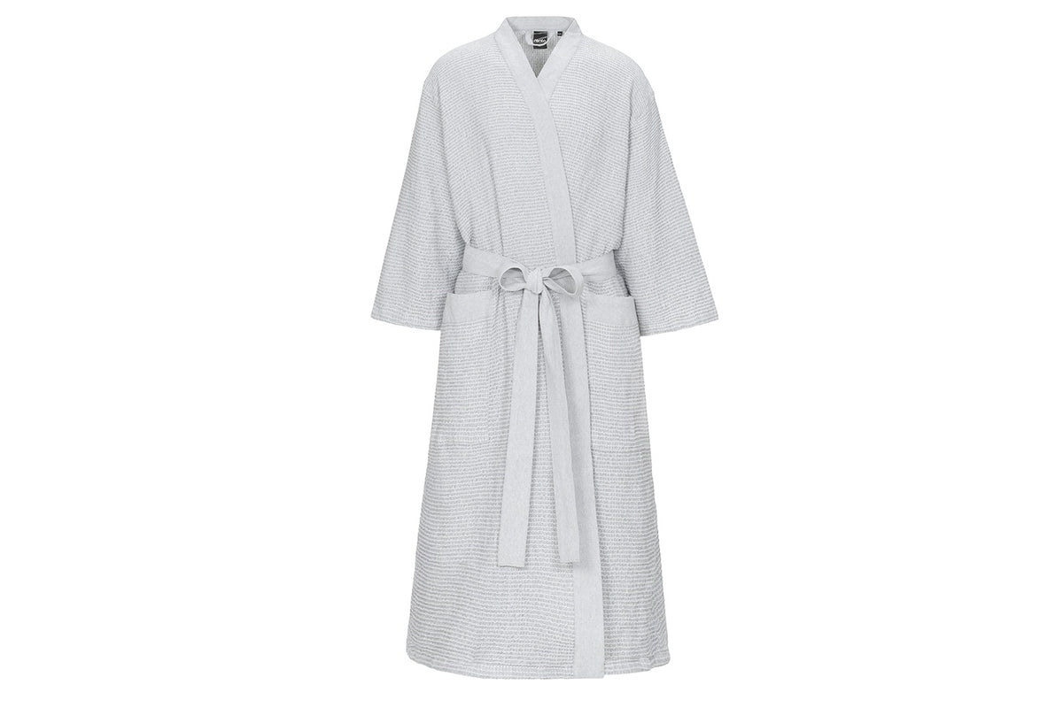 Rento Kenno Recycled Cotton Bath Robe - S/M - Light Grey