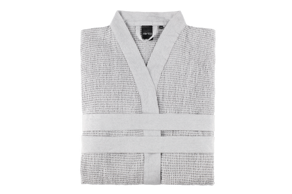 Rento Kenno Recycled Cotton Bath Robe - L/XL - Light Grey