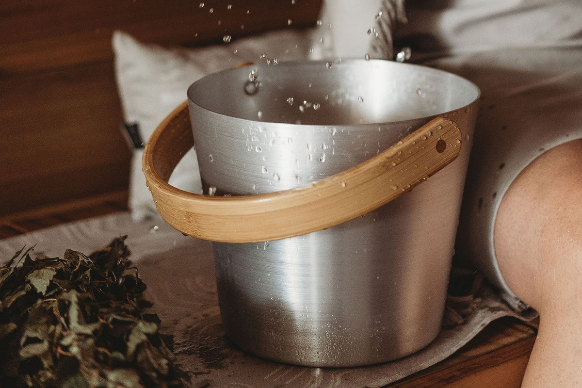 Rento Aluminum Curved Handle Sauna Bucket 5L - Natural