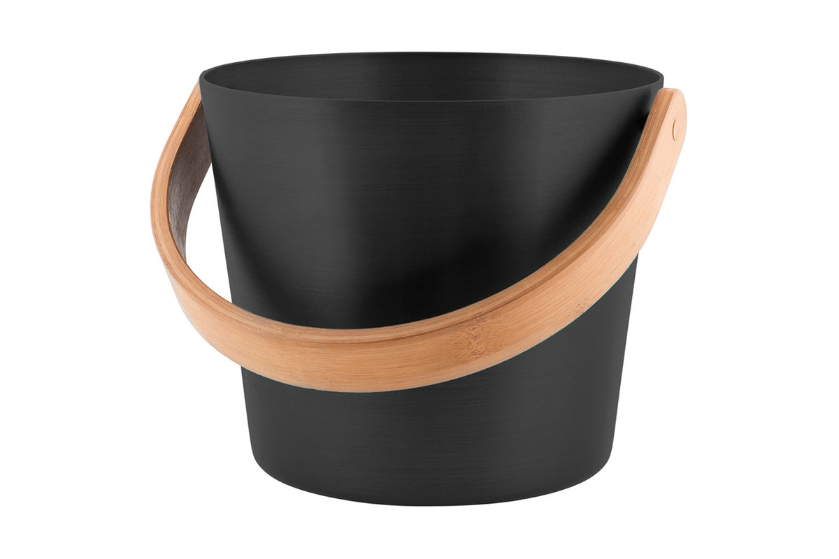 Rento Aluminum Sauna Ladle with Bamboo Handle - Black