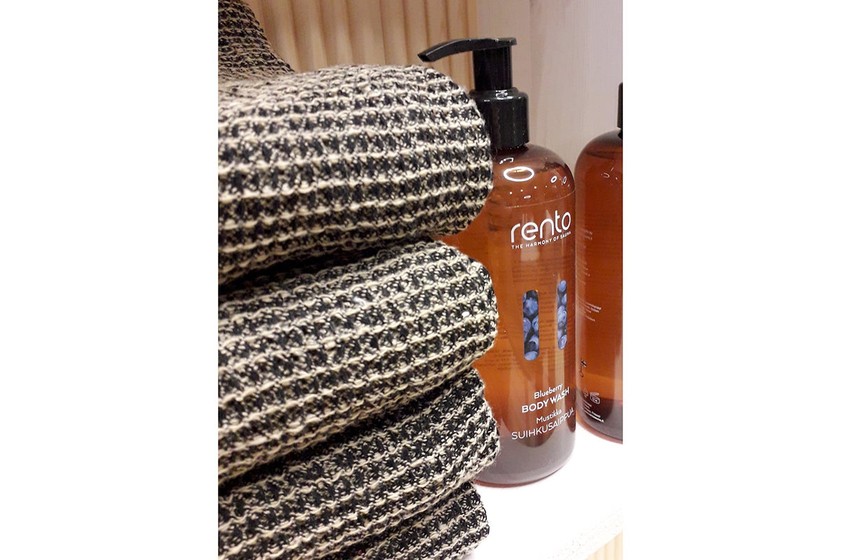 Rento Kenno Recycled Cotton Sauna Hand Towel 20" x 28" - Brown