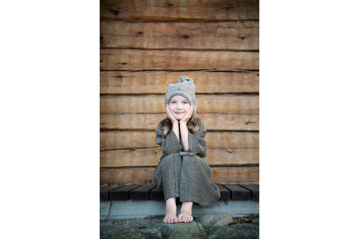 Rento Kenno Recycled Cotton Bath Robe - Kids - Brown