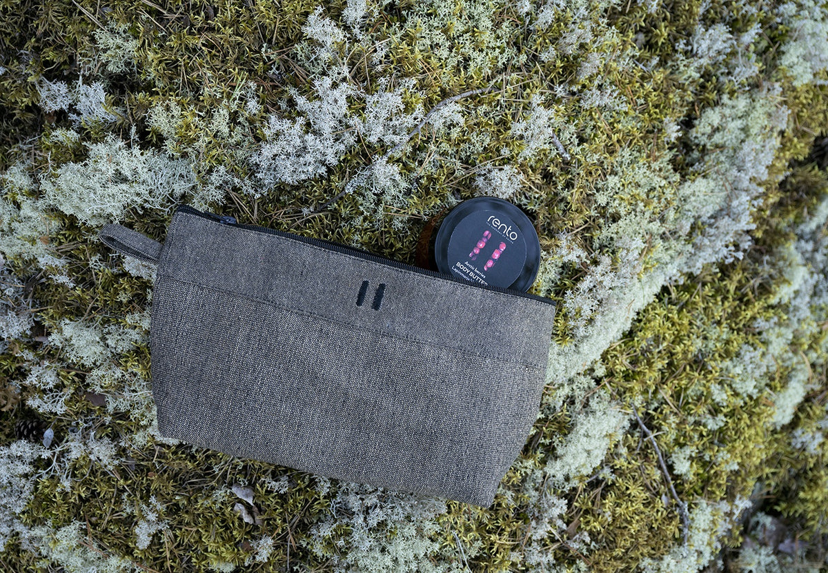 Rento Kenno Recycled Cotton Cosmetic Bag - Brown
