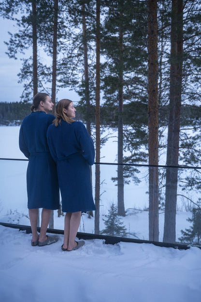 Rento Kenno Recycled Cotton Bath Robe - L/XL - Dark Blue