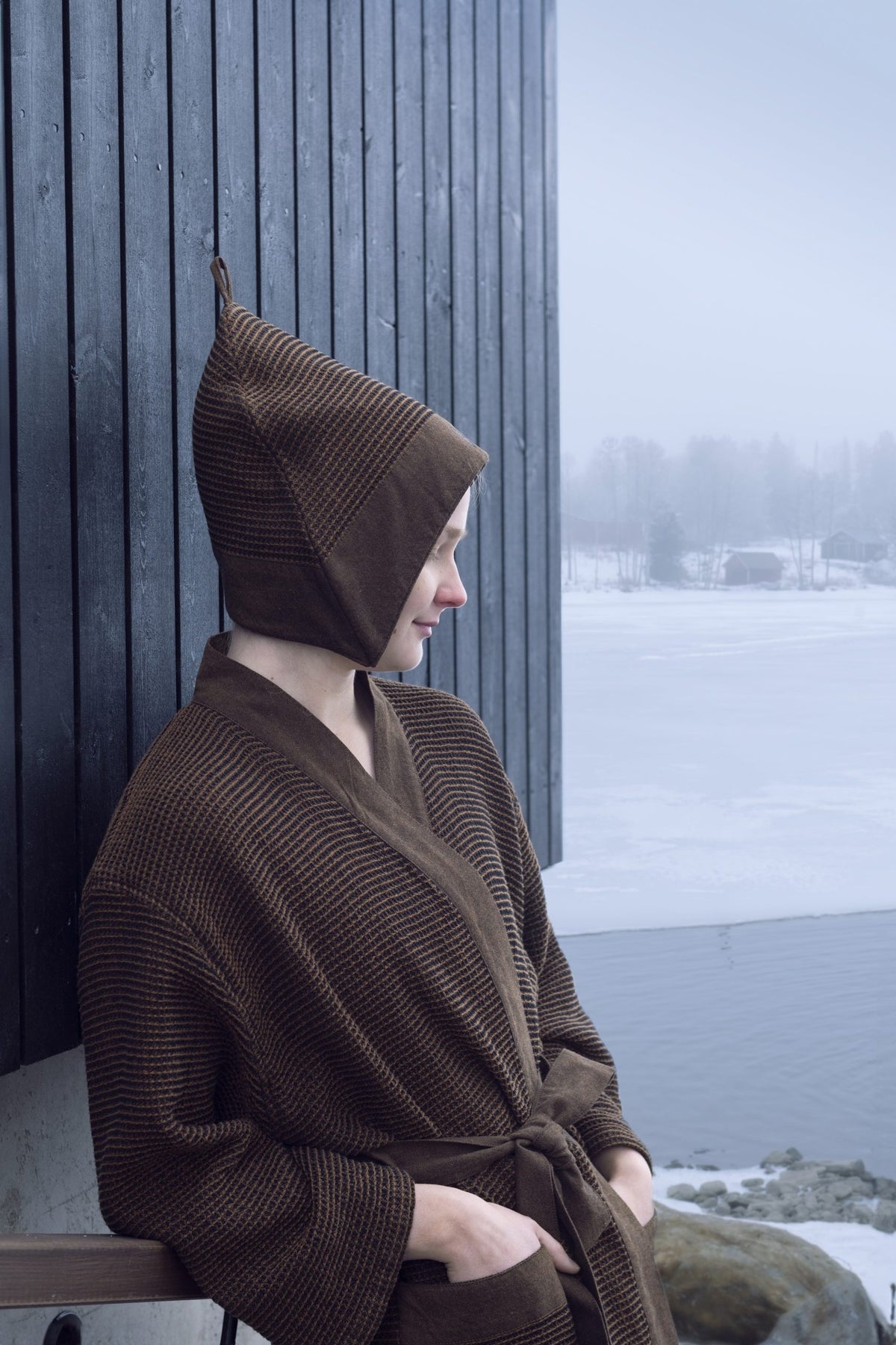 Rento Kenno Recycled Cotton Sauna Hat - Dark Brown