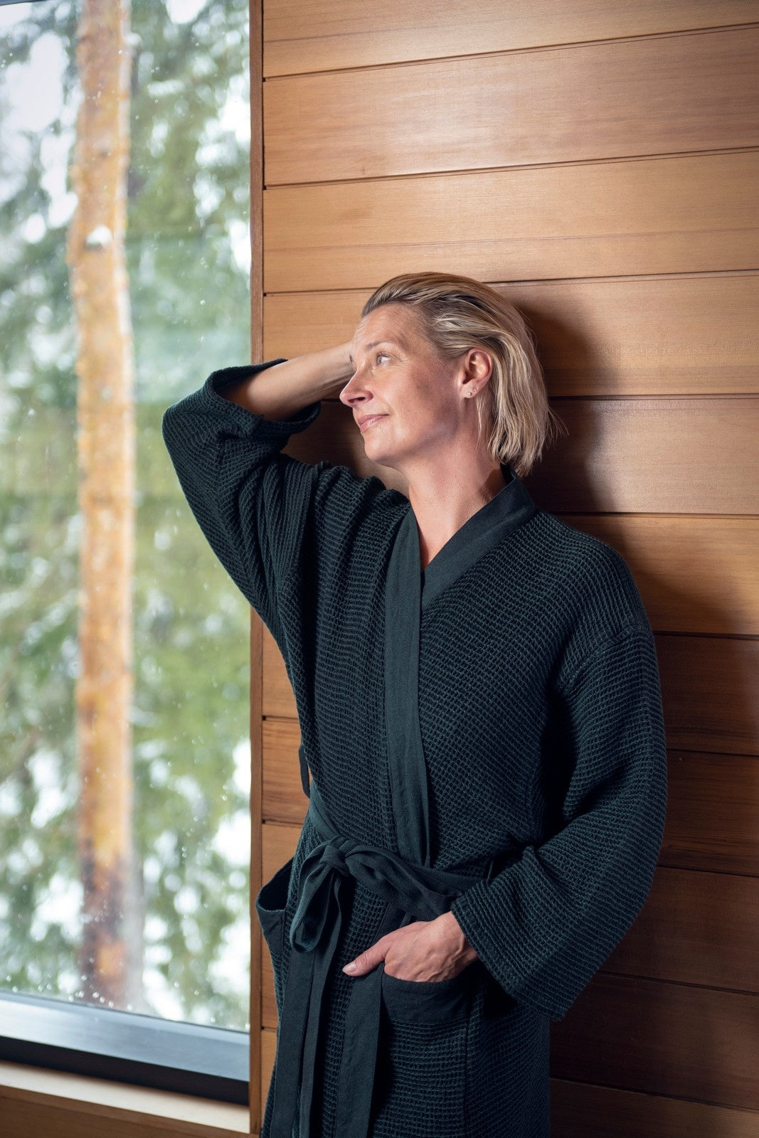 Rento Kenno Recycled Cotton Bath Robe - XXL - Dark Green